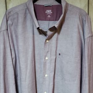Izod Men's LS XxL saltwater purple button down